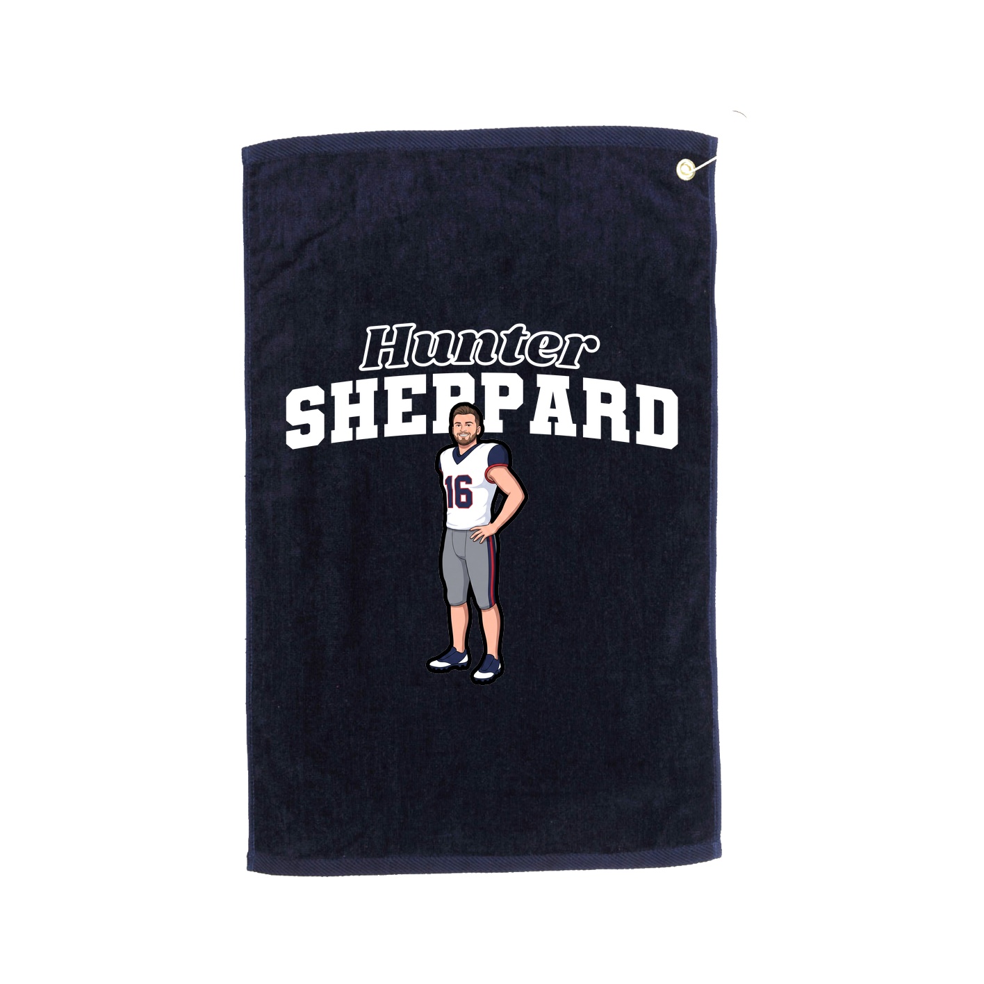 Golf Towel — Name Arch in Navy