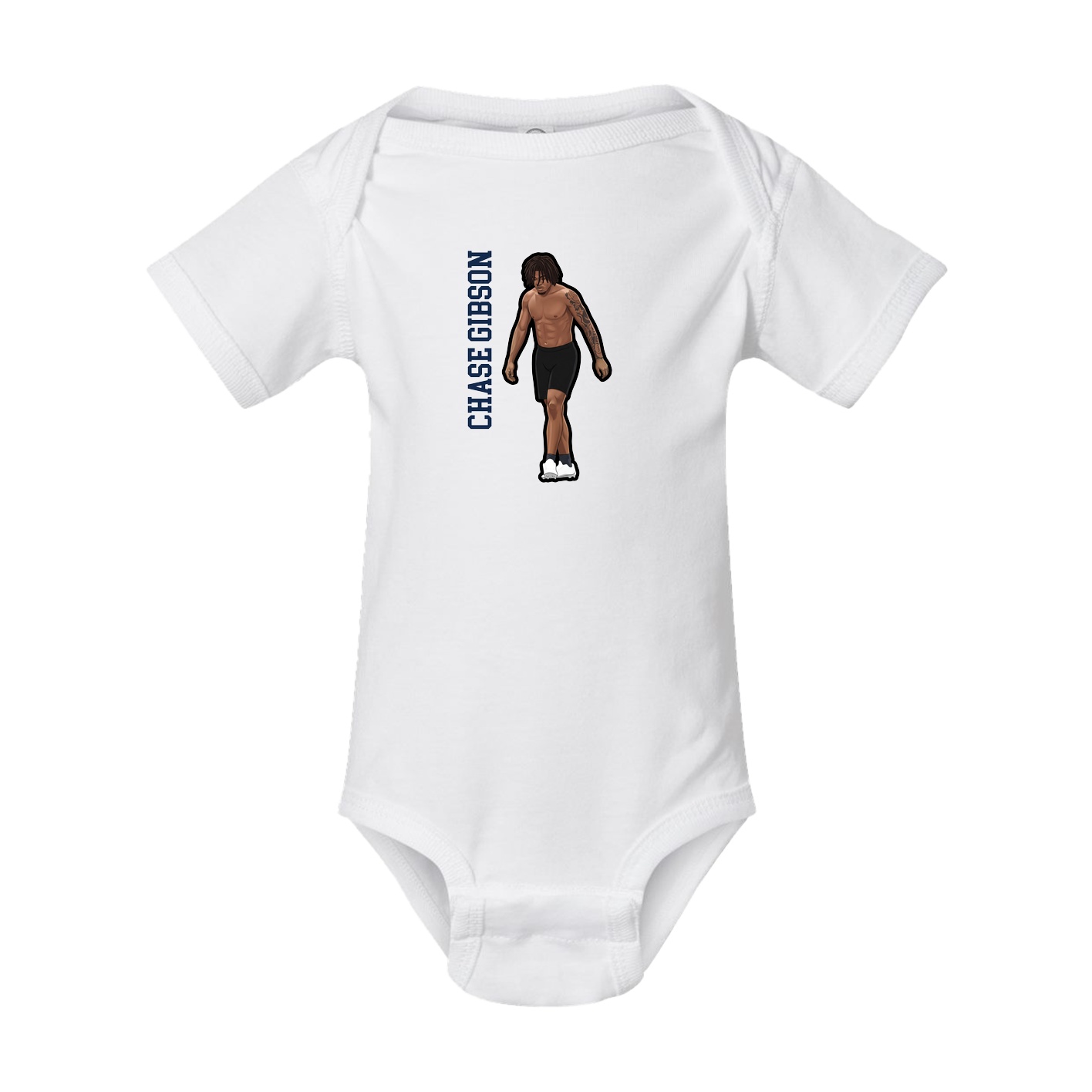 Baby Onesie — Name Vertical in White