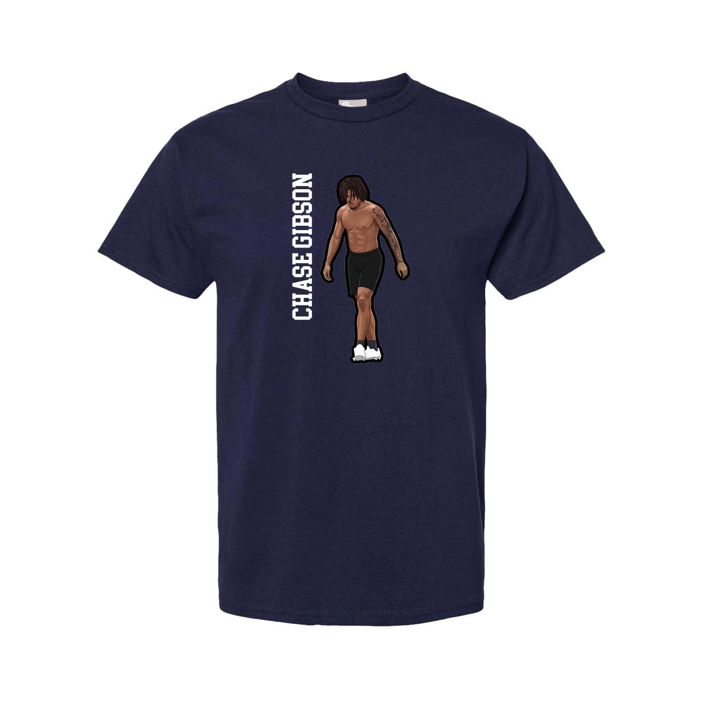 Tee — Name Vertical in Navy
