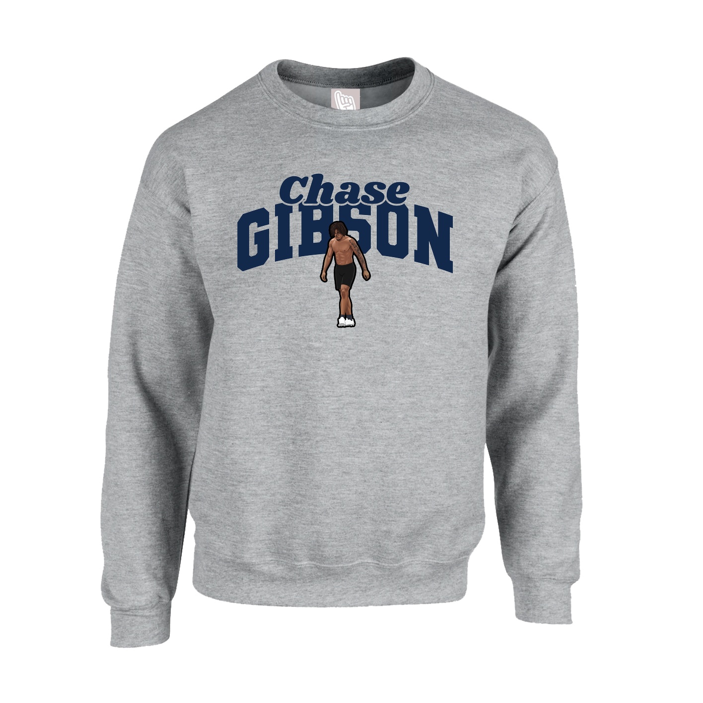 Fleece Crew — Signature Arch in Grey