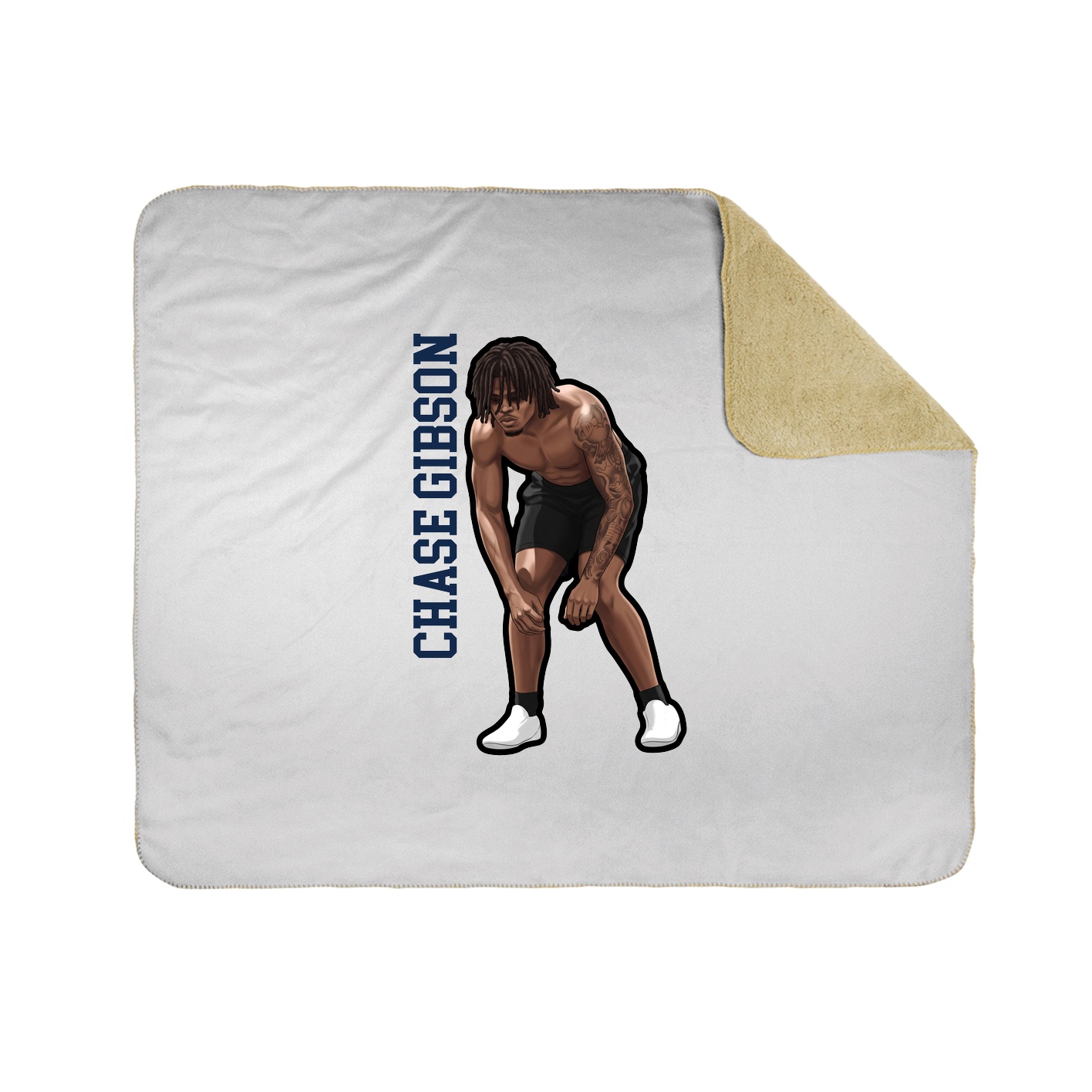 Throw Blanket — Name Vertical in White