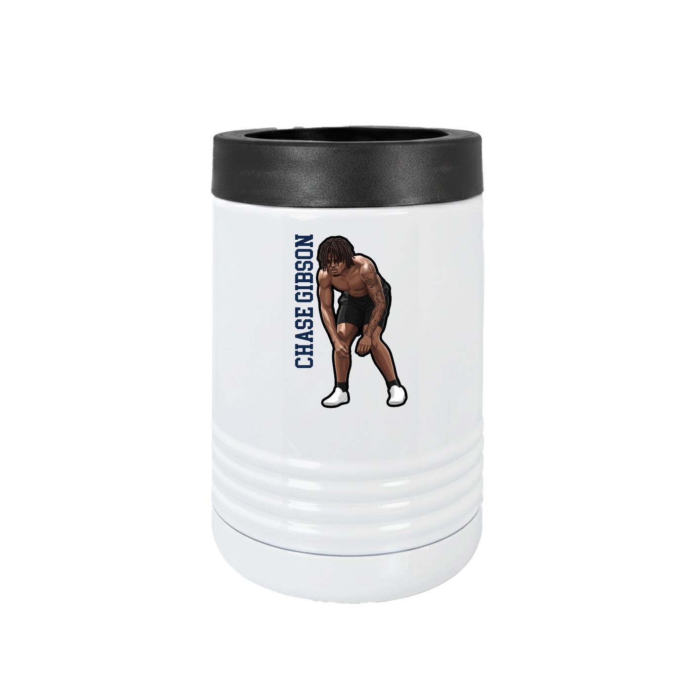 Beverage Holder — Name Vertical in White