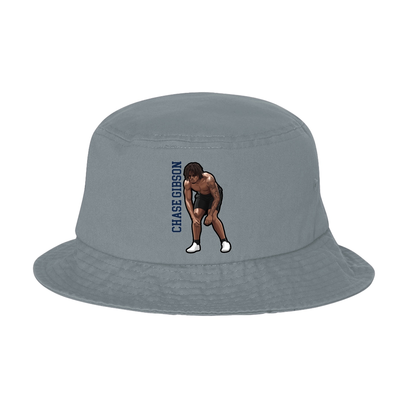 Bucket Cap — Name Vertical in Grey