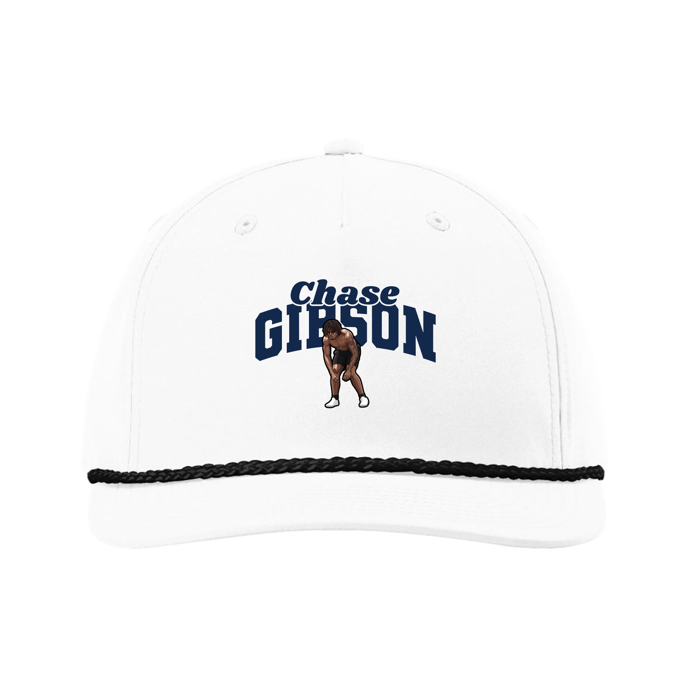 Five-Panel Classic Rope Cap — Signature Arch in White