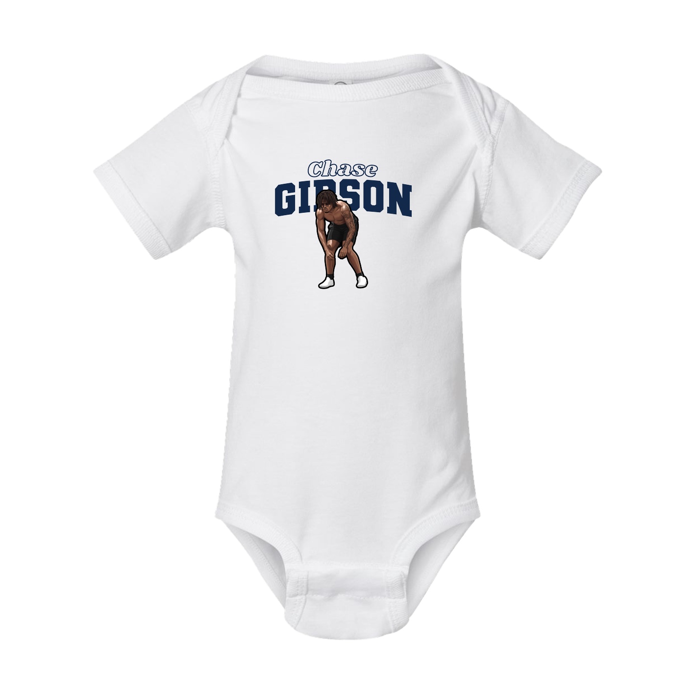 Baby Onesie — Name Arch in White