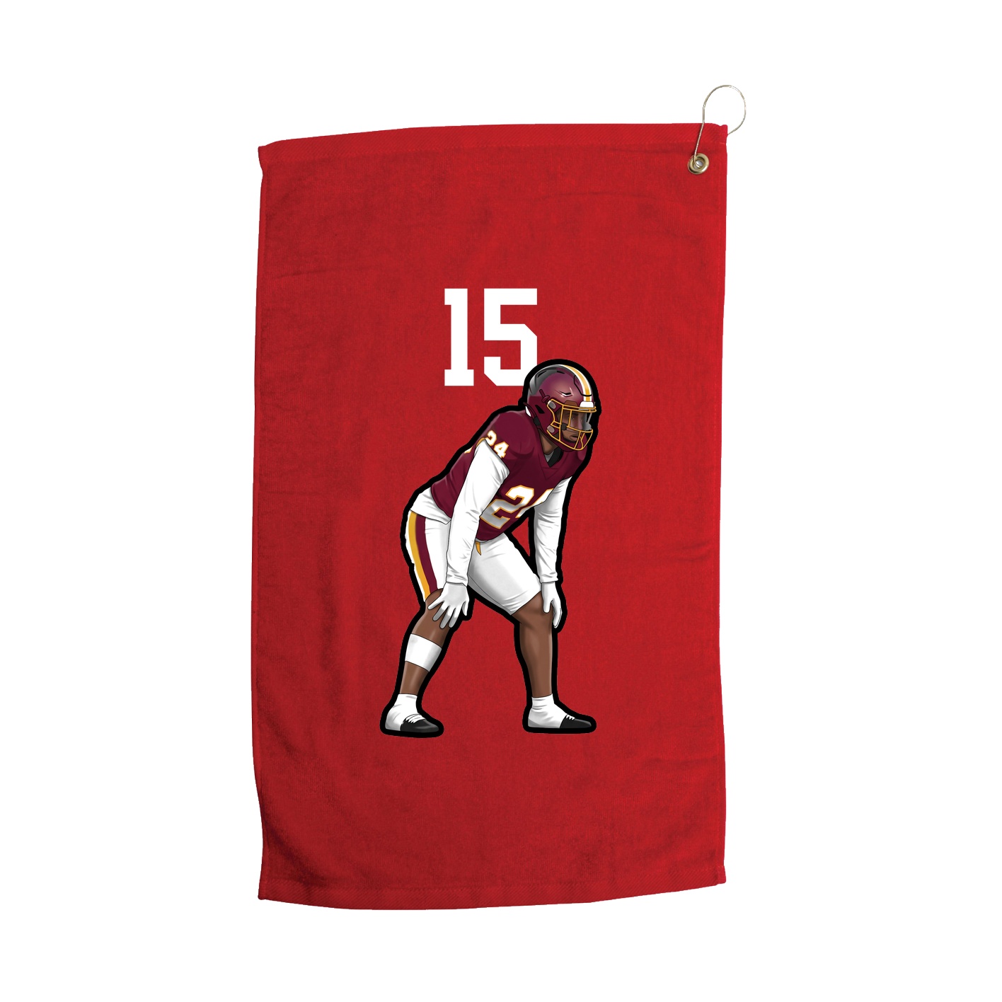 Golf Towel — Number Top in Red