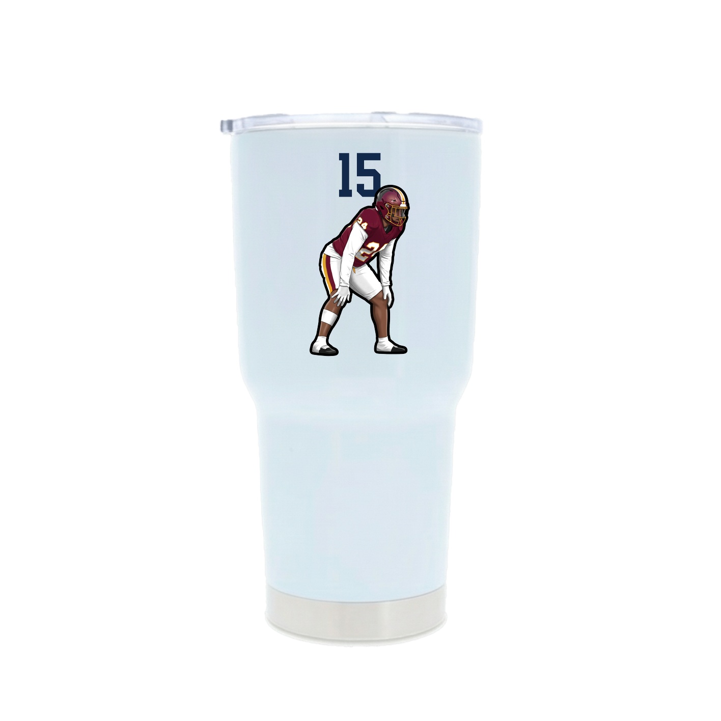 30oz Stainless Steel Tumbler — Number Top in White