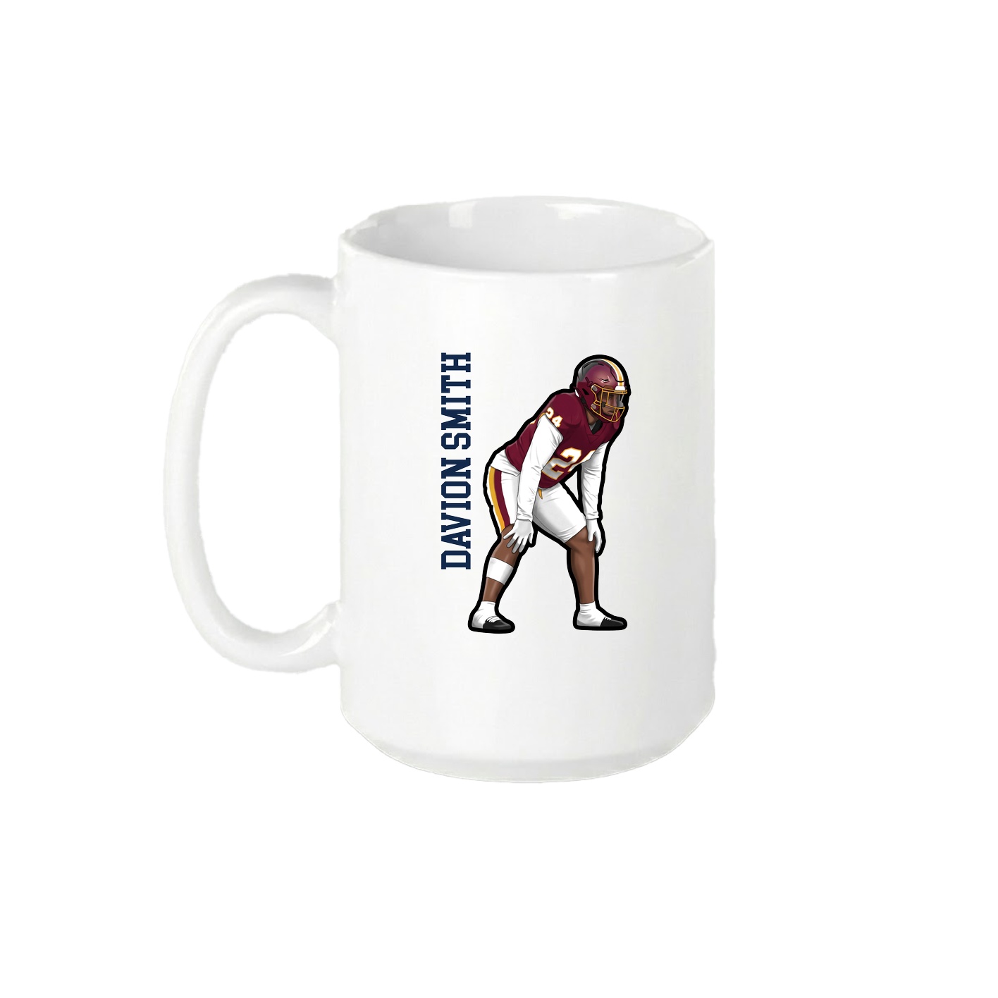 15oz Coffee Mug — Name Vertical in White