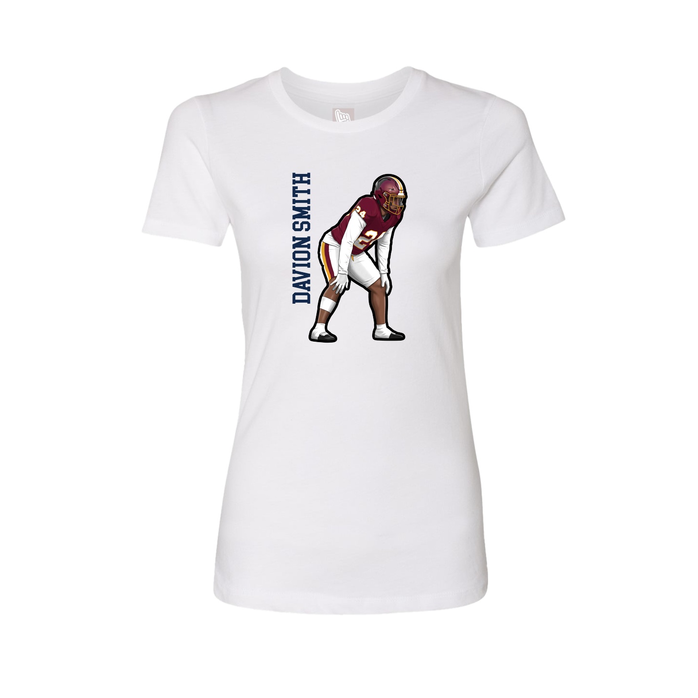 Fitted Women's Tee — Name Vertical in White