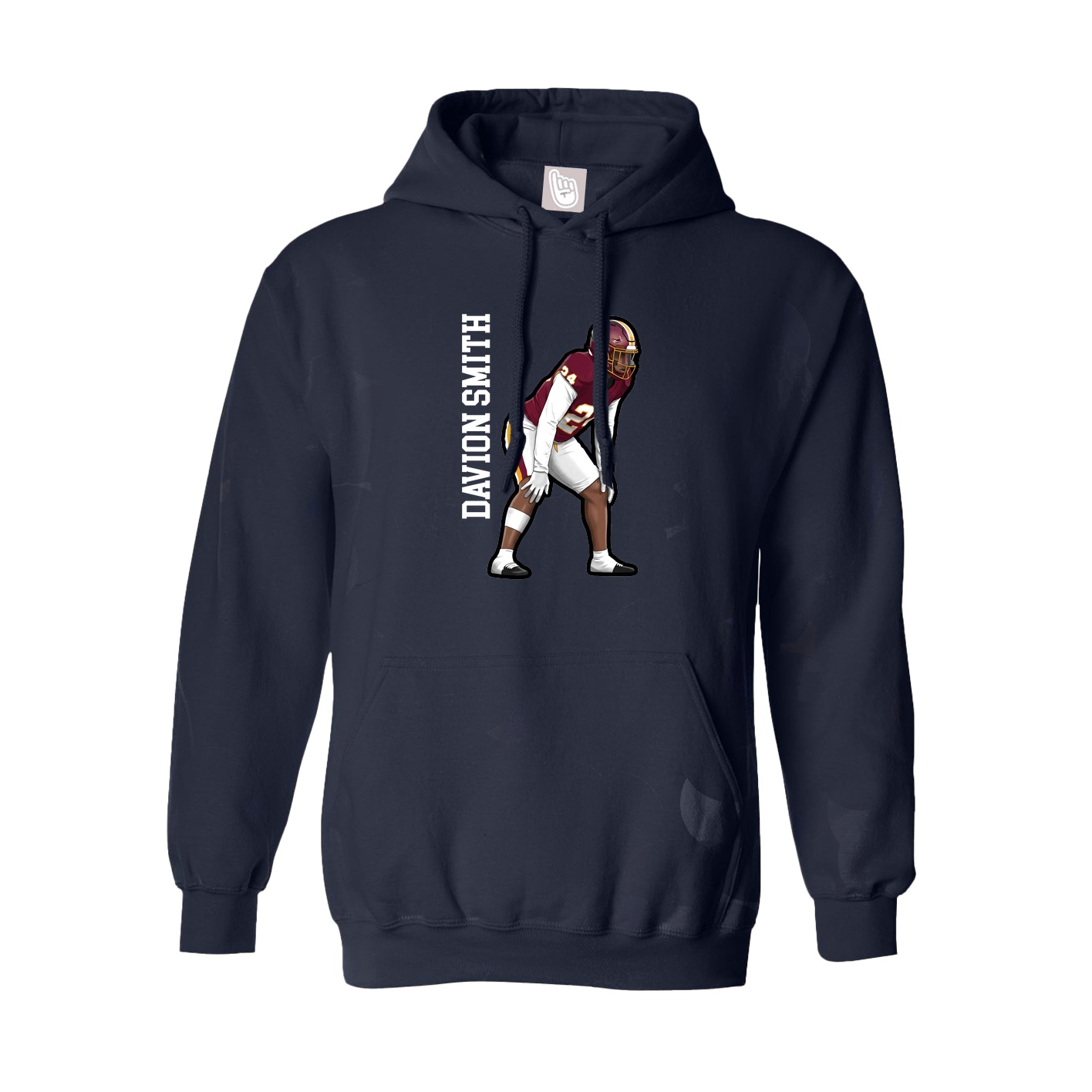 Hoodie — Name Vertical in Navy
