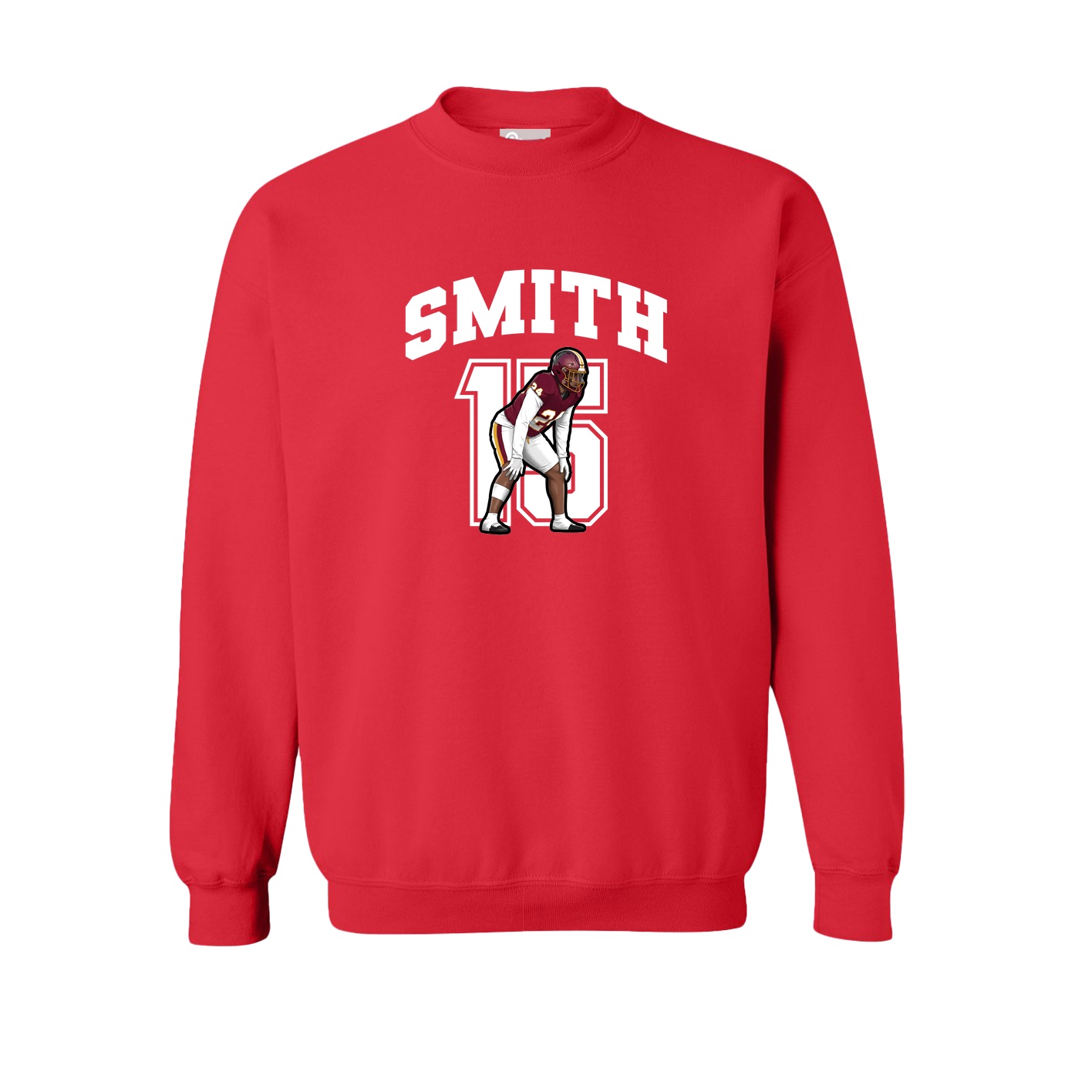 Fleece Crew — Number in Red