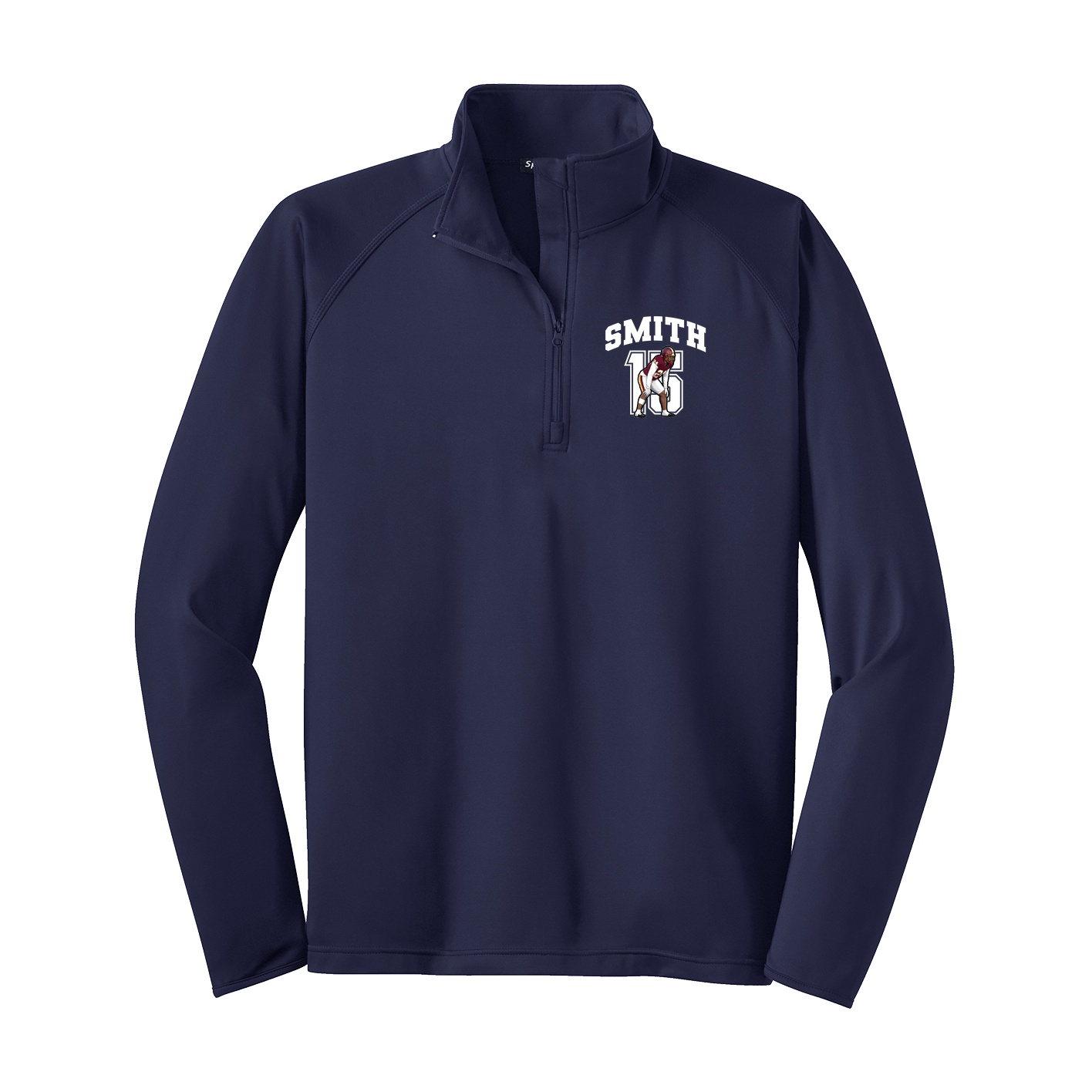 Q-Zip Pullover — Number in Navy