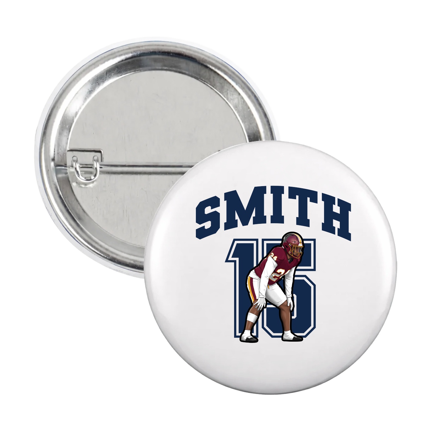 Game Day Button — Number in White