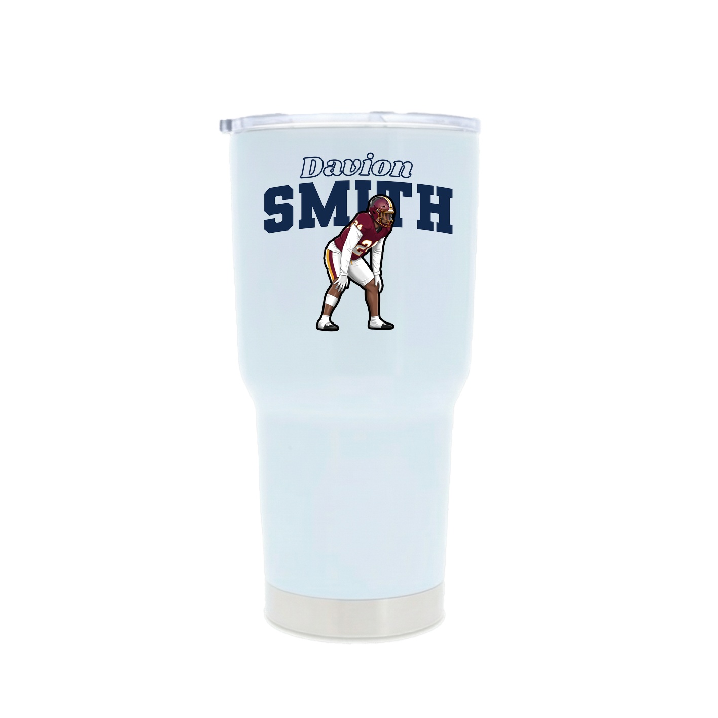 30oz Stainless Steel Tumbler — Name Arch in White