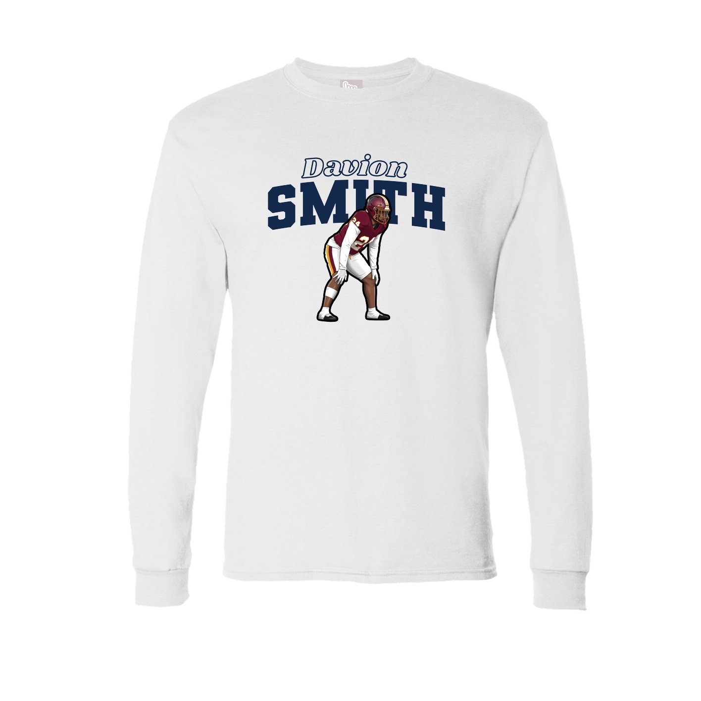 Long Sleeve Tee — Name Arch in White