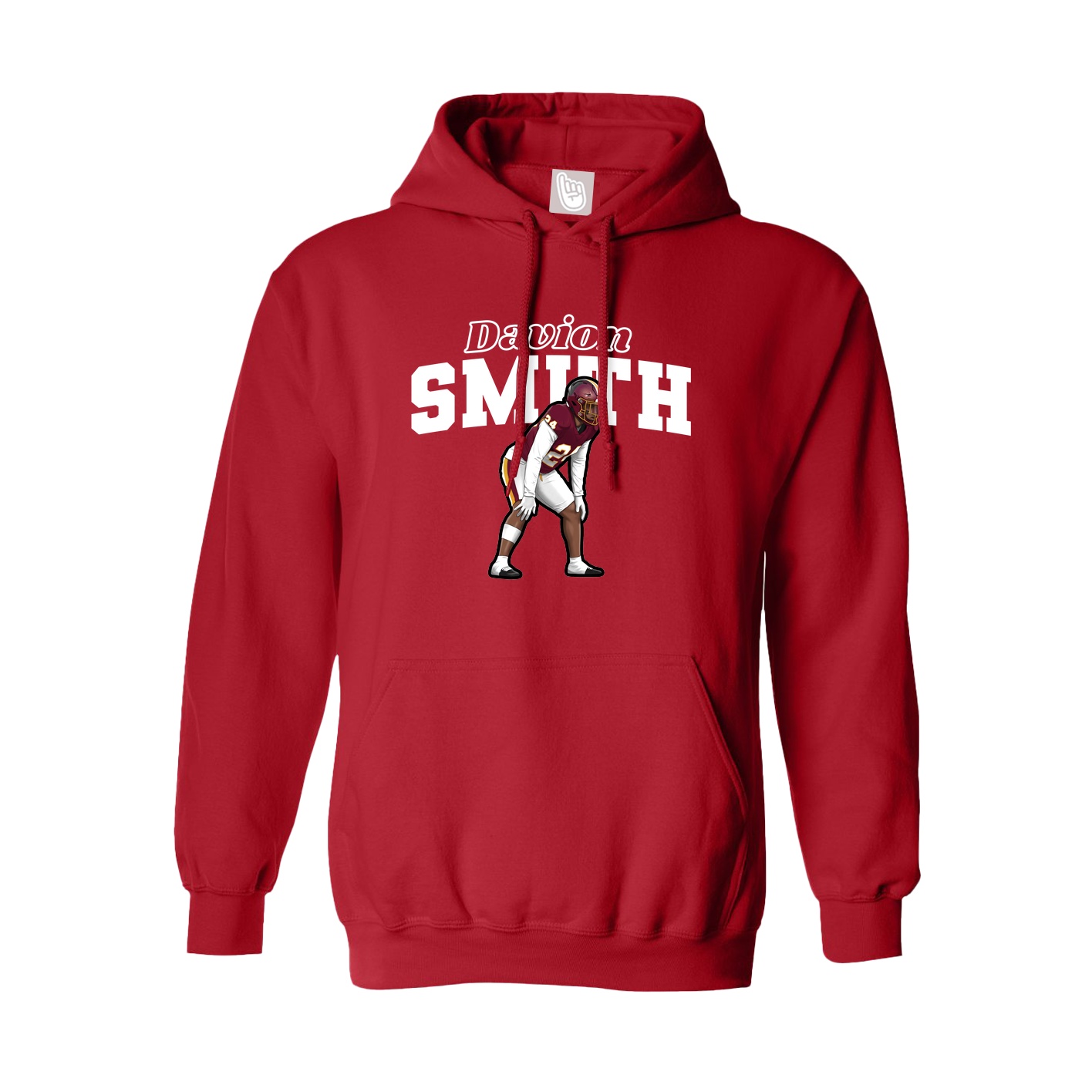 Youth Hoodie — Name Arch in Red
