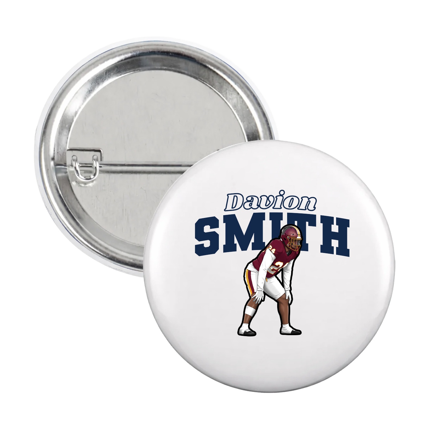 Game Day Button — Name Arch in White