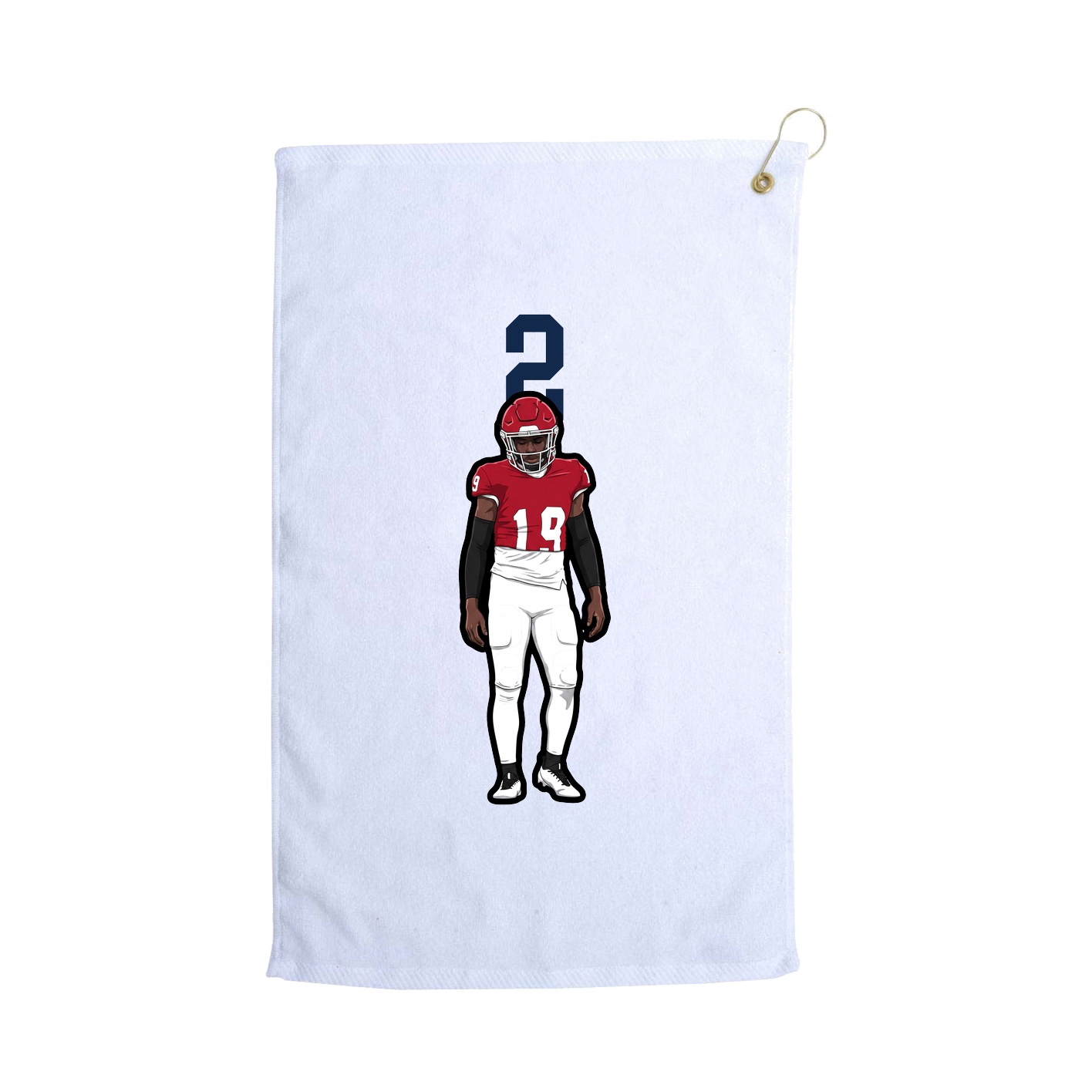 Golf Towel — Number Top in White