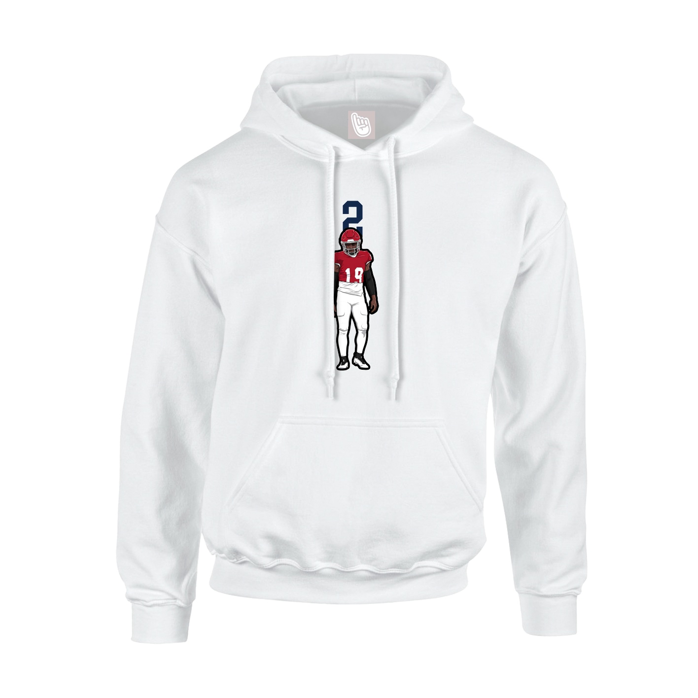 Youth Hoodie — Number Top in White