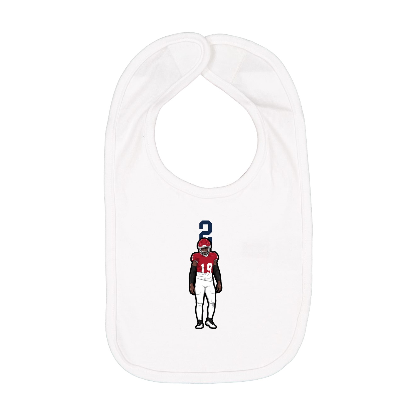Infant Bib — Number Top in White