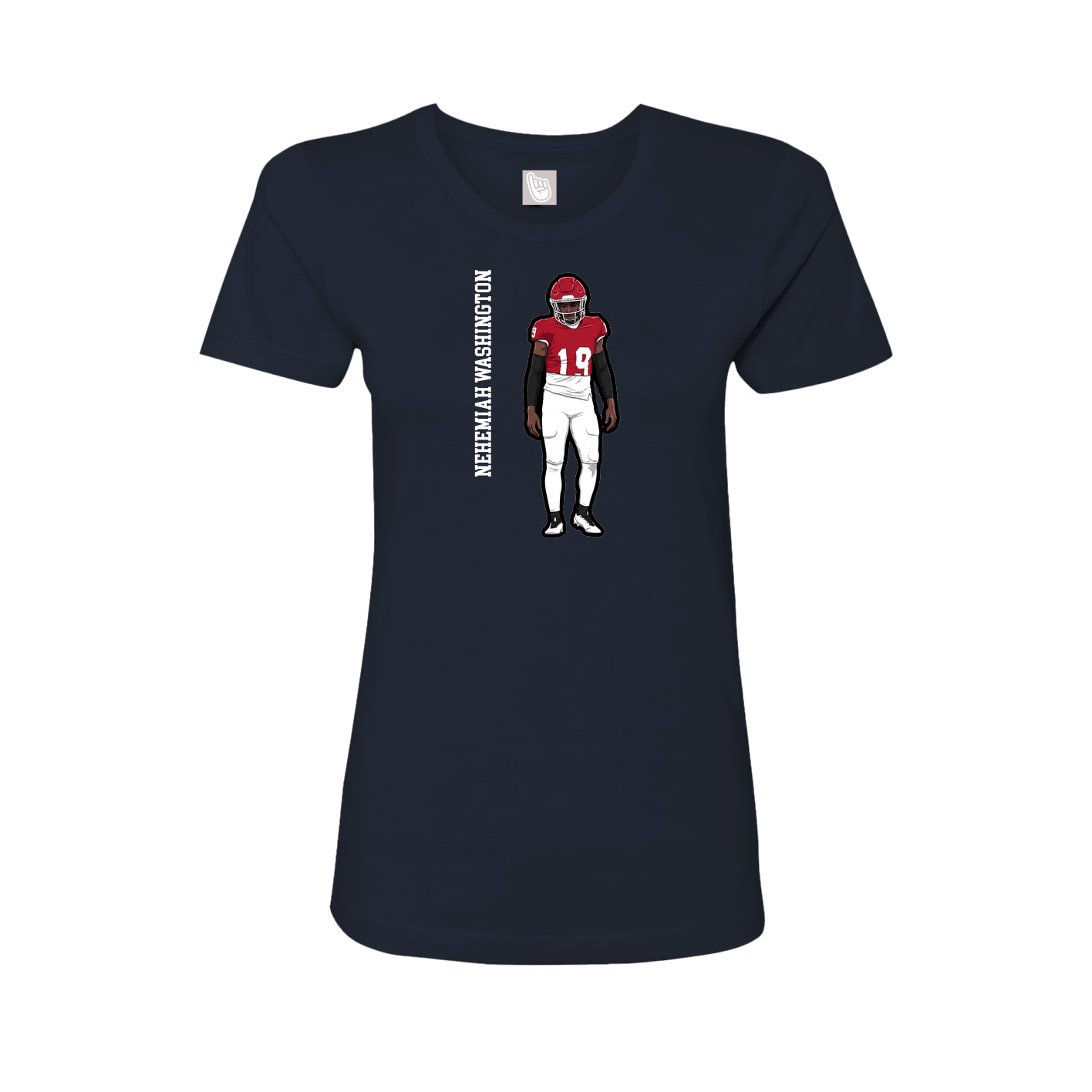 Fitted Women's Tee — Name Vertical in Navy