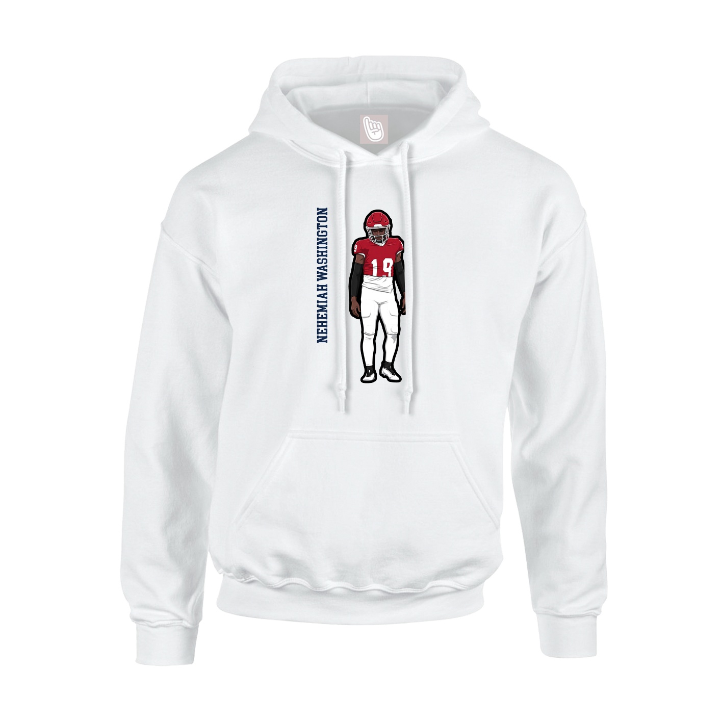 Hoodie — Name Vertical in White