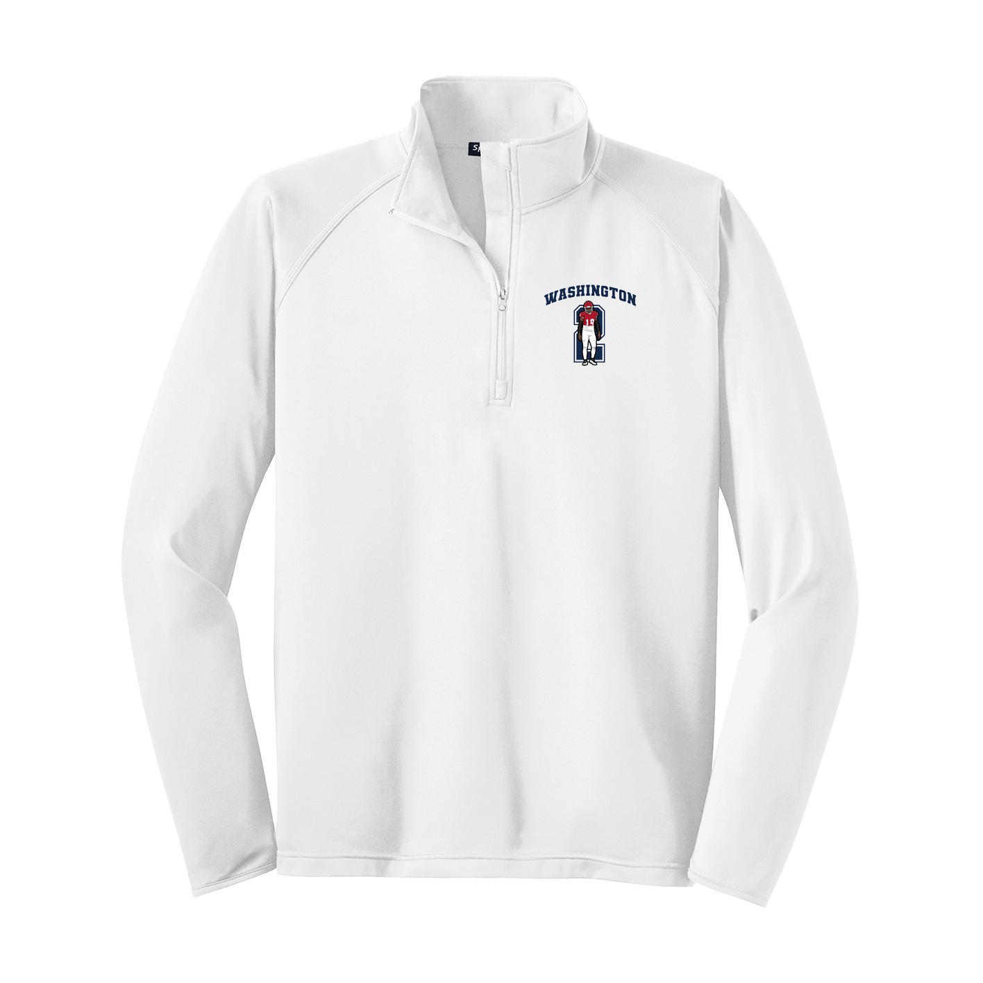Q-Zip Pullover — Number in White