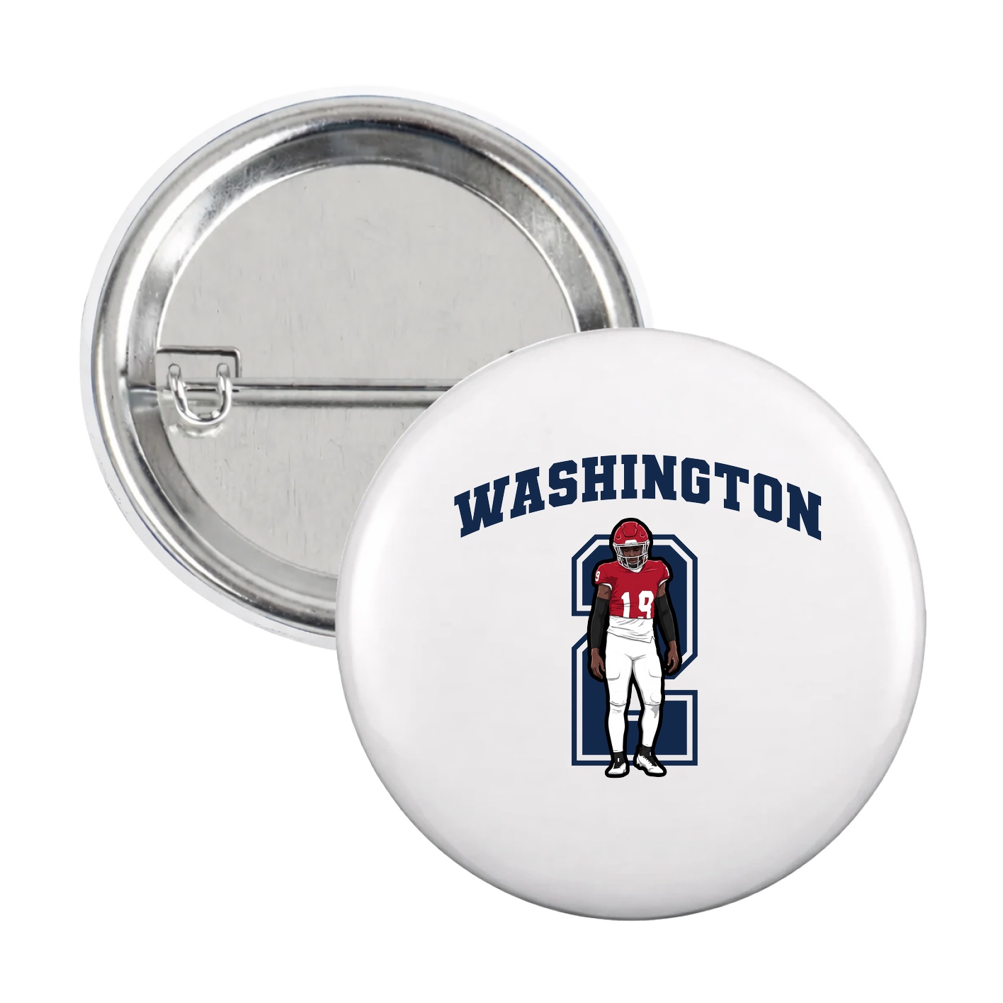 Game Day Button — Number in White