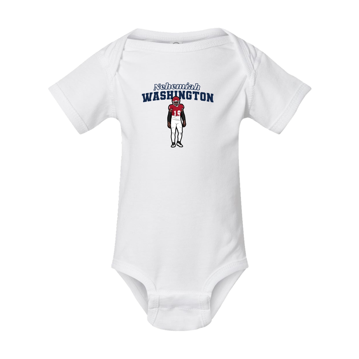 Baby Onesie — Name Arch in White