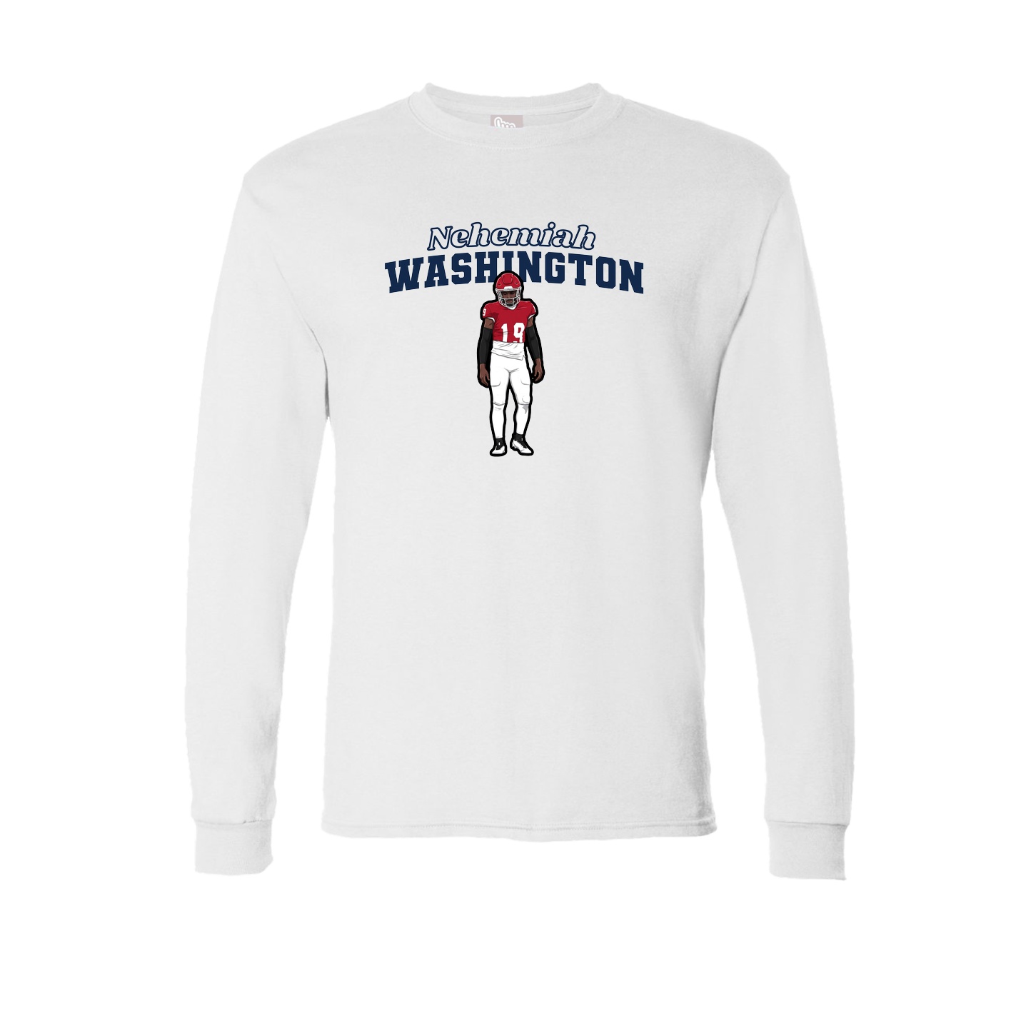 Long Sleeve Tee — Name Arch in White