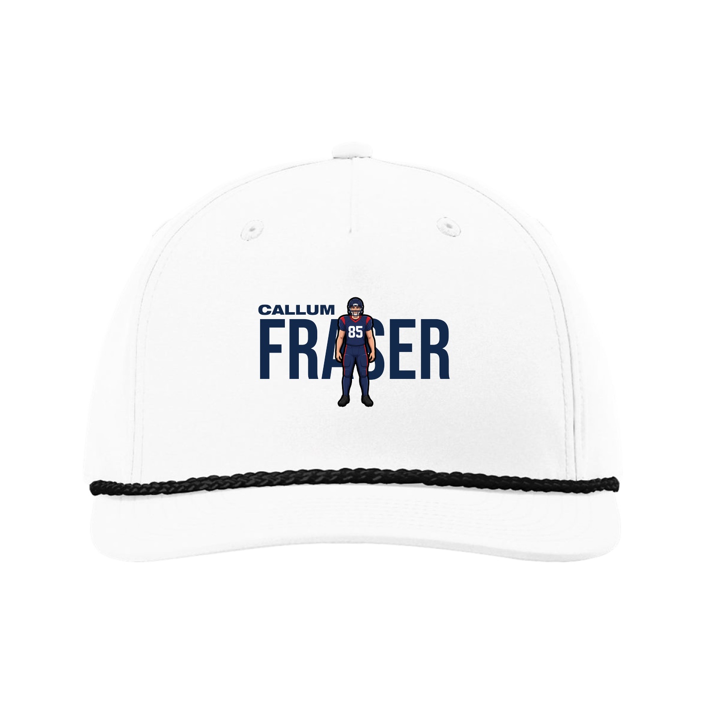 Five-Panel Classic Rope Cap — Player Name in White