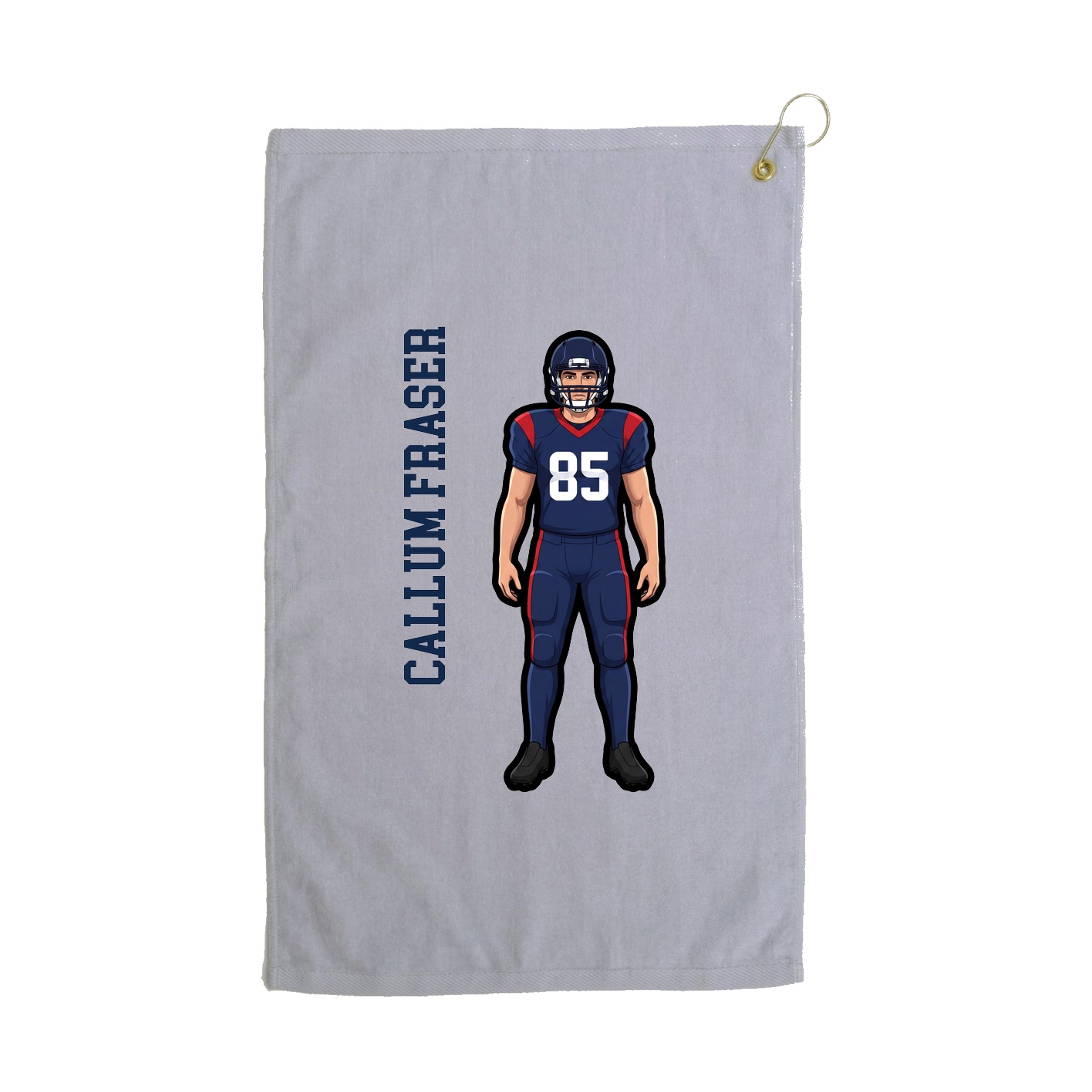 Golf Towel — Name Vertical in Grey