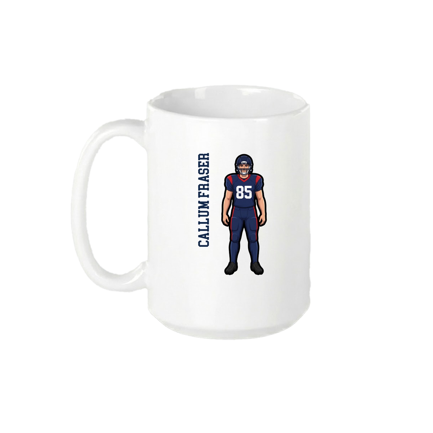 15oz Coffee Mug — Name Vertical in White