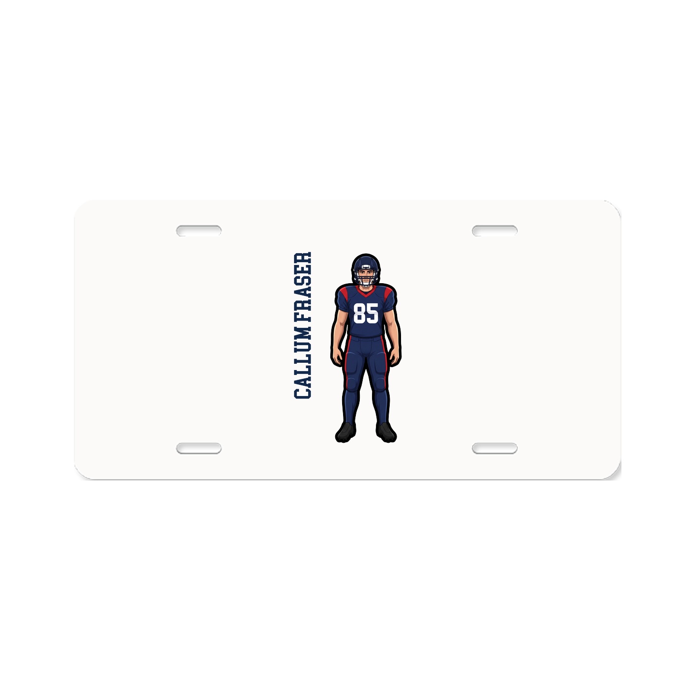 License Plate — Name Vertical in Classic