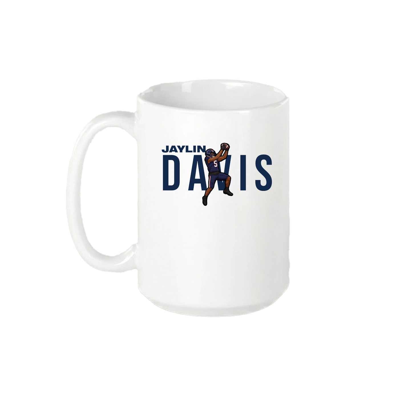 15oz Coffee Mug — Player Name in White