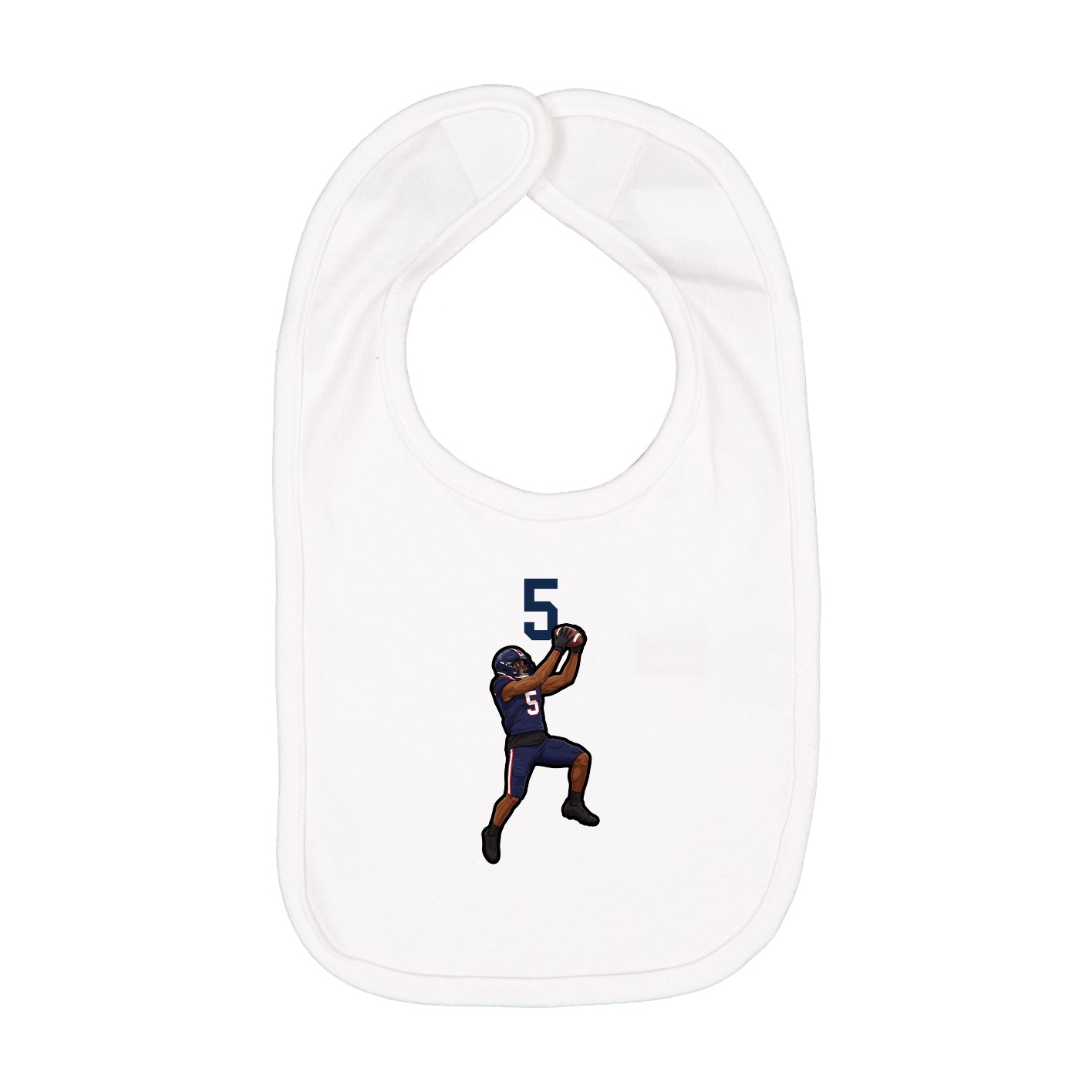 Infant Bib — Number Top in White
