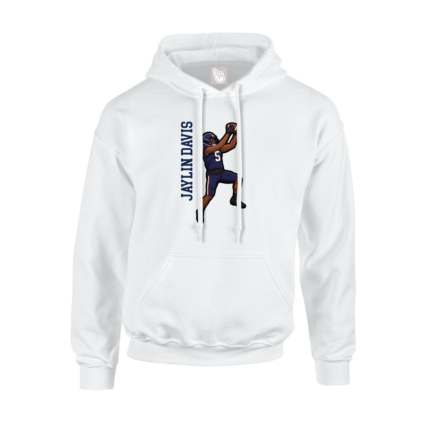 Youth Hoodie — Name Vertical in White