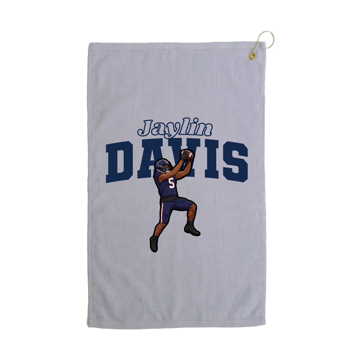 Golf Towel — Name Arch in Grey