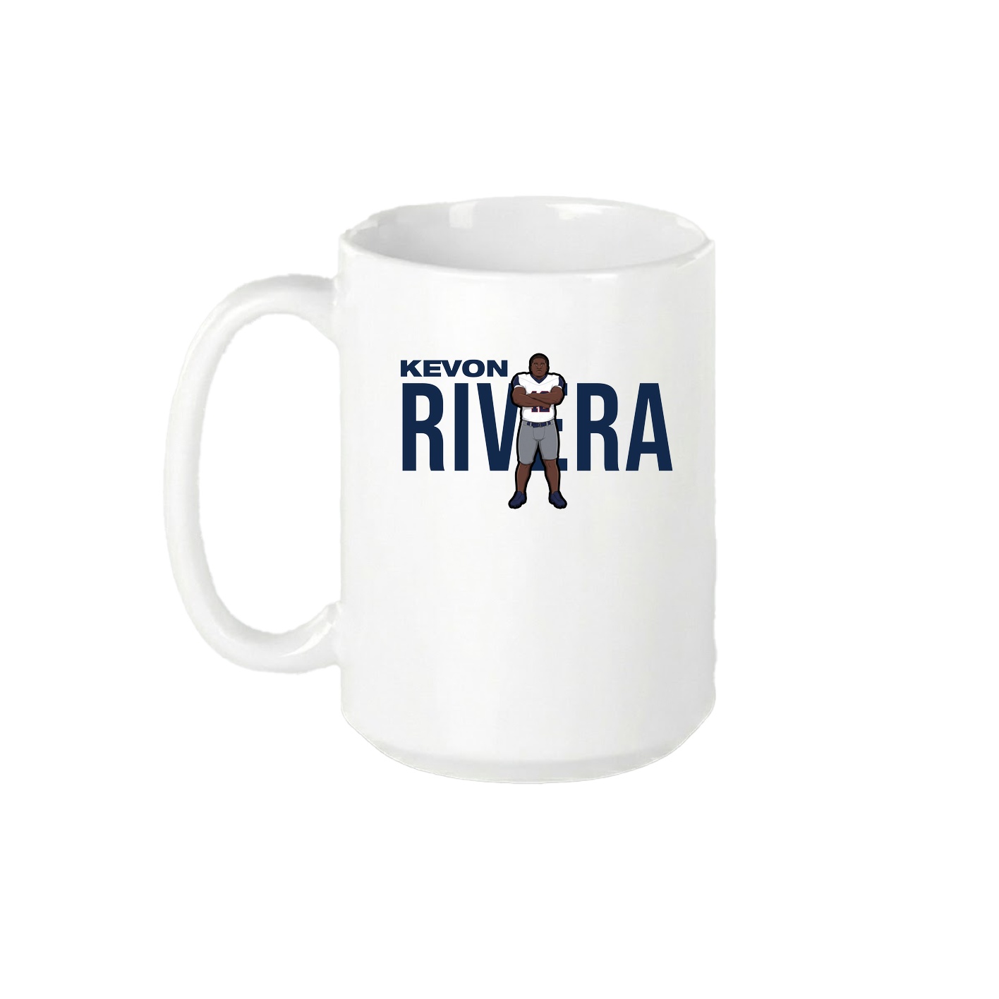 15oz Coffee Mug — Player Name in White