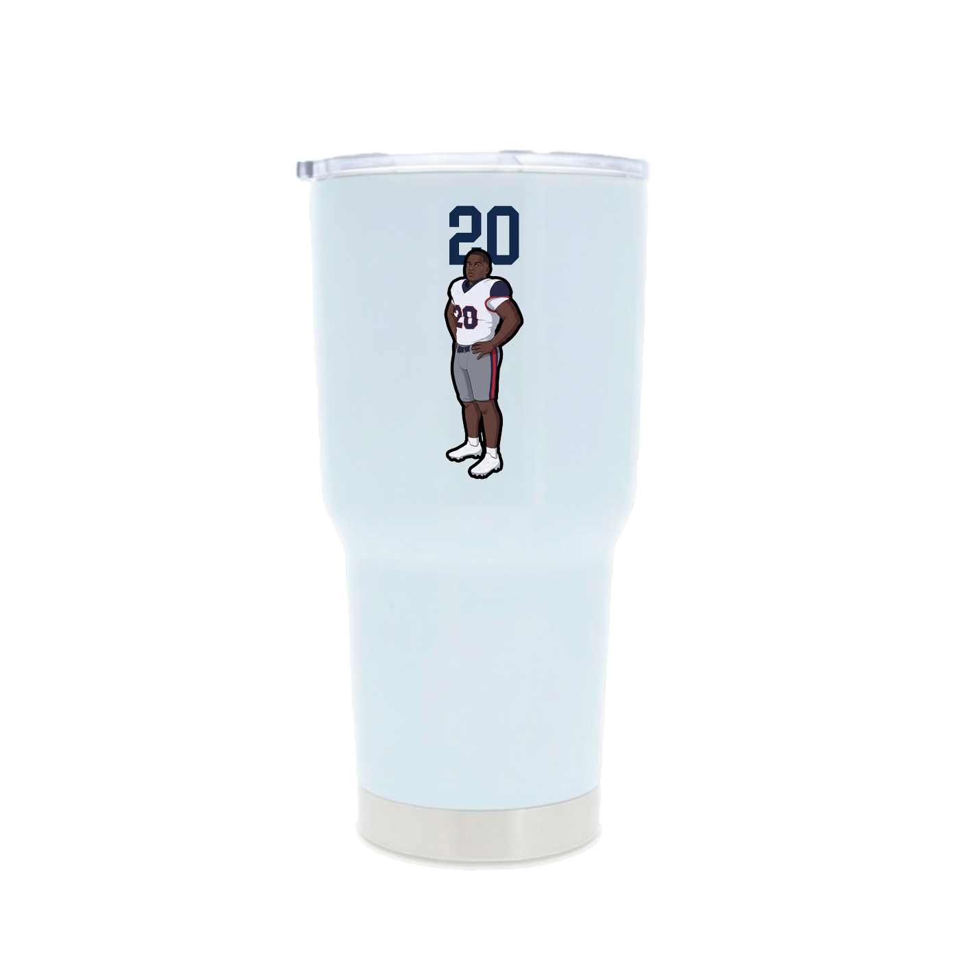 30oz Stainless Steel Tumbler — Number Top in White