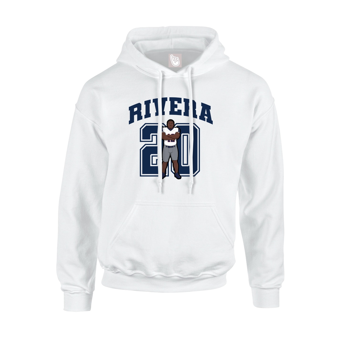 Hoodie — Number in White