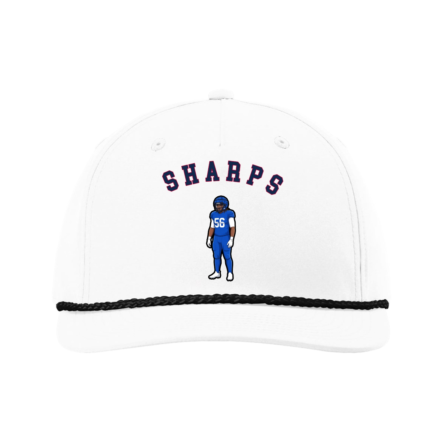 Five-Panel Classic Rope Cap — Shirsey Arch in White