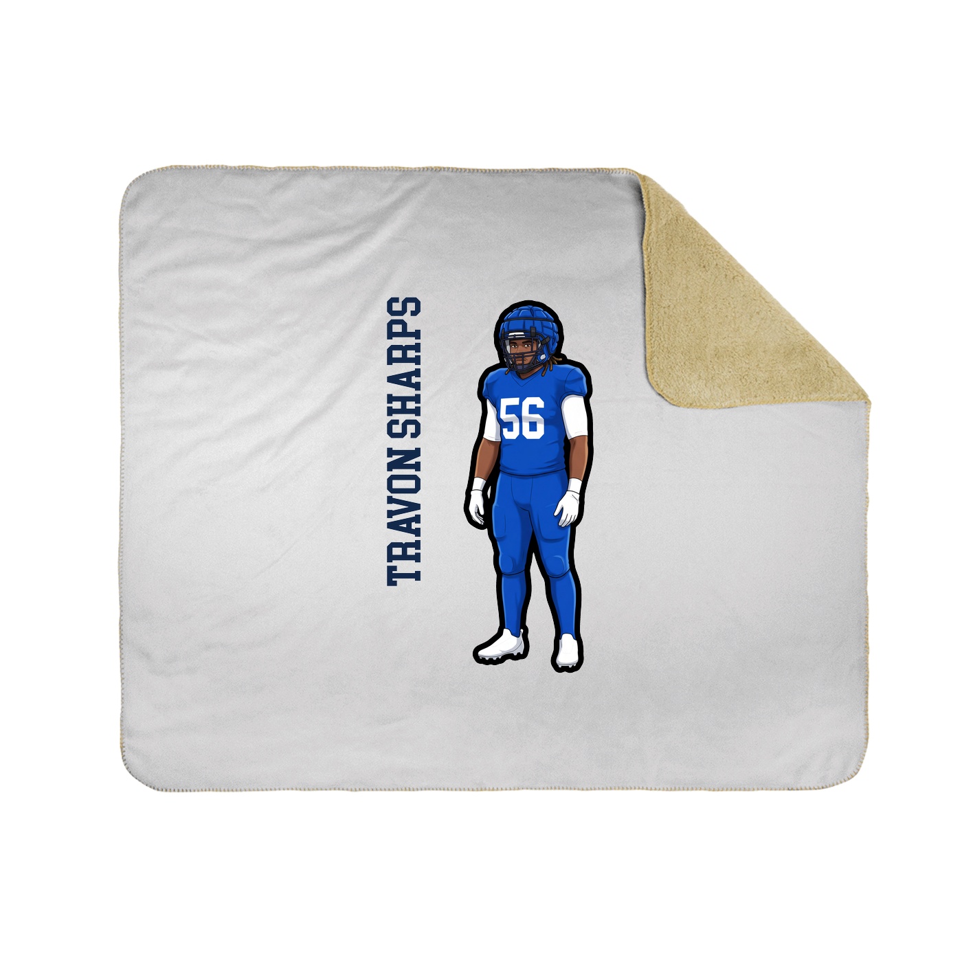 Throw Blanket — Name Vertical in White