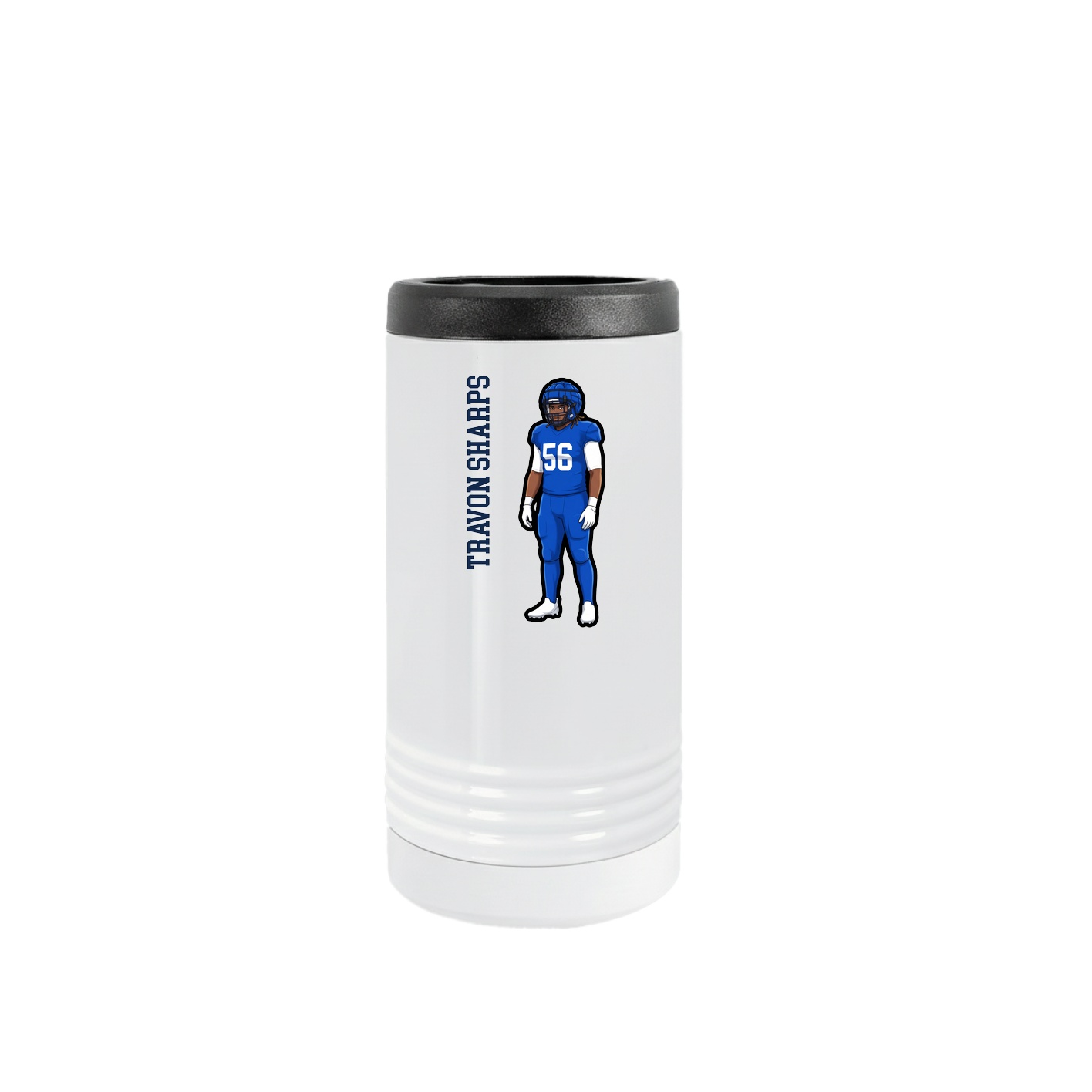 Slim Beverage Holder — Name Vertical in White