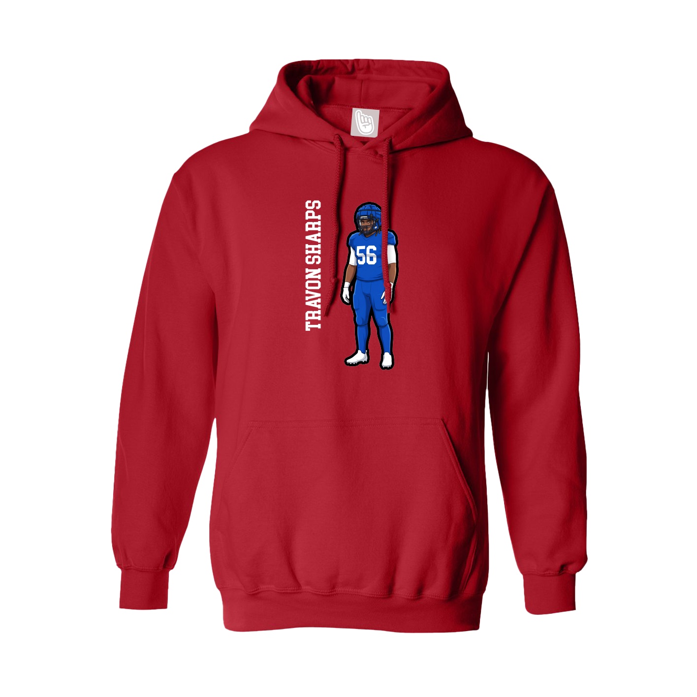 Hoodie — Name Vertical in Red