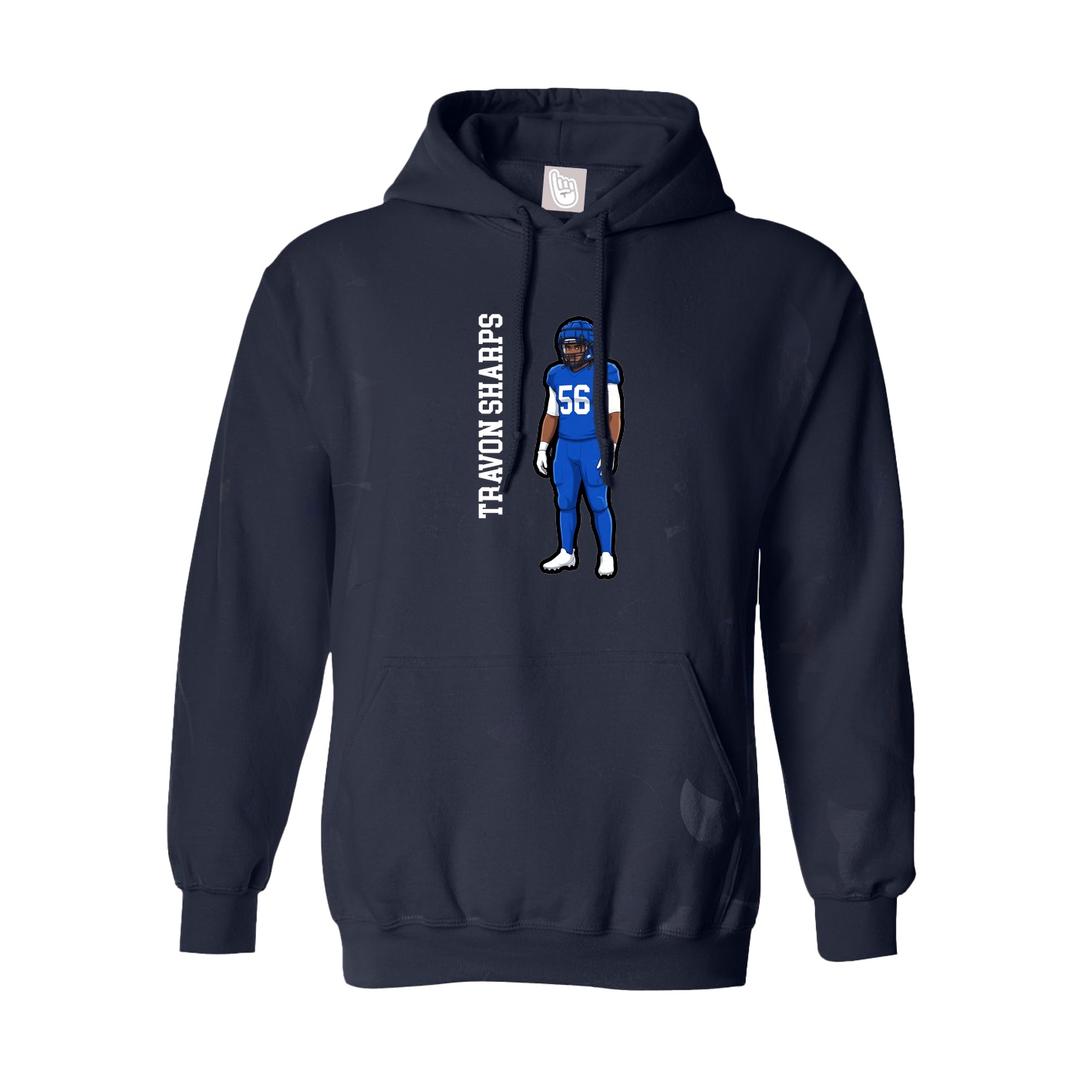 Youth Hoodie — Name Vertical in Navy