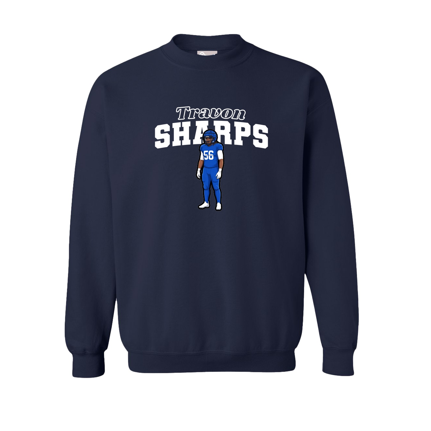 Fleece Crew — Name Arch in Navy