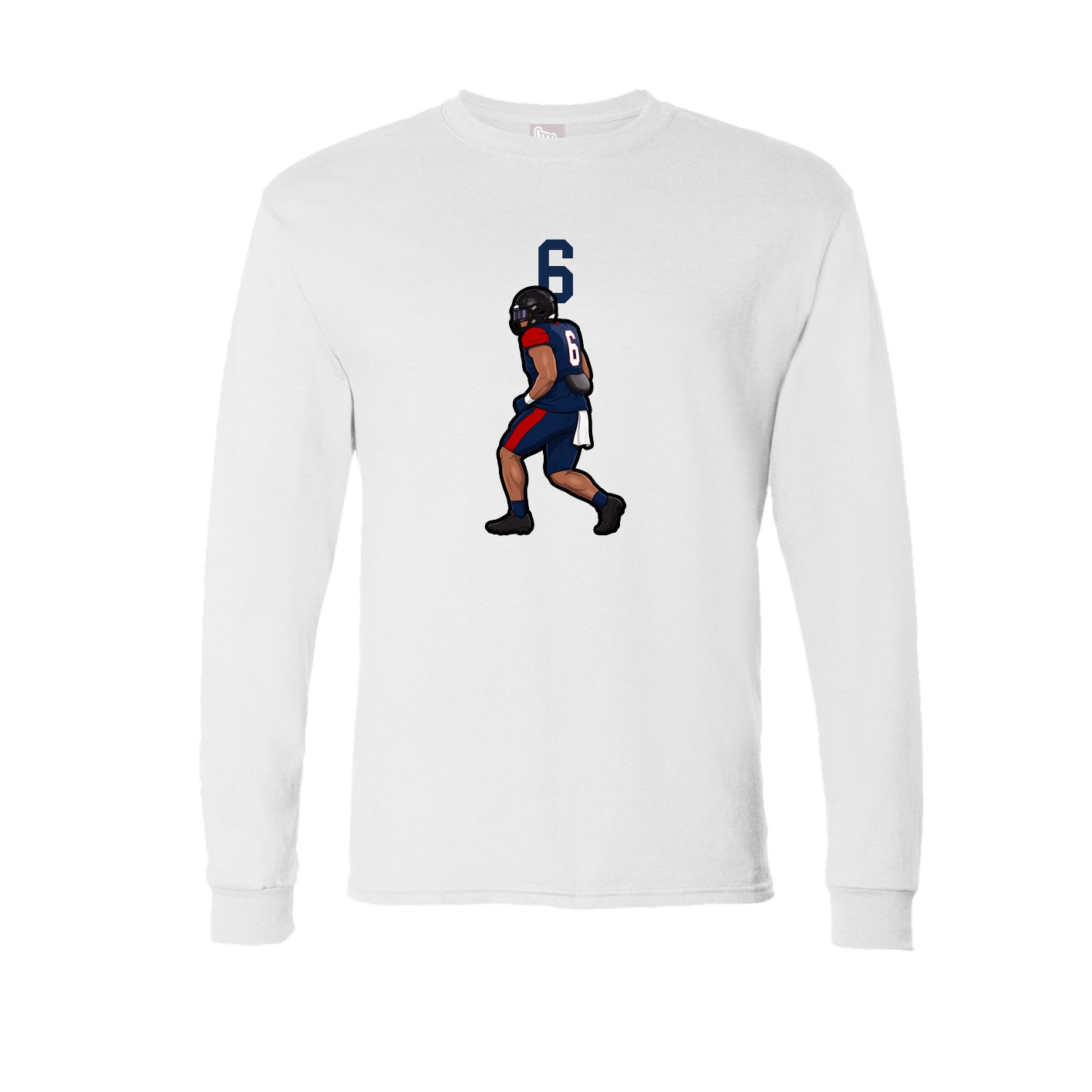 Long Sleeve Tee — Number Top in White
