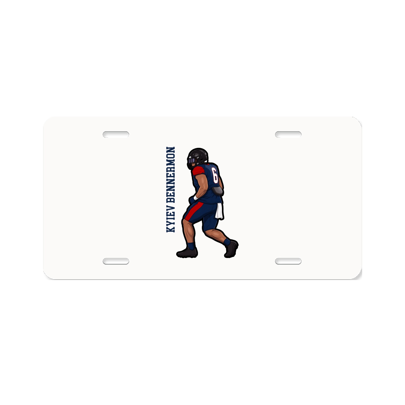 License Plate — Name Vertical in Classic