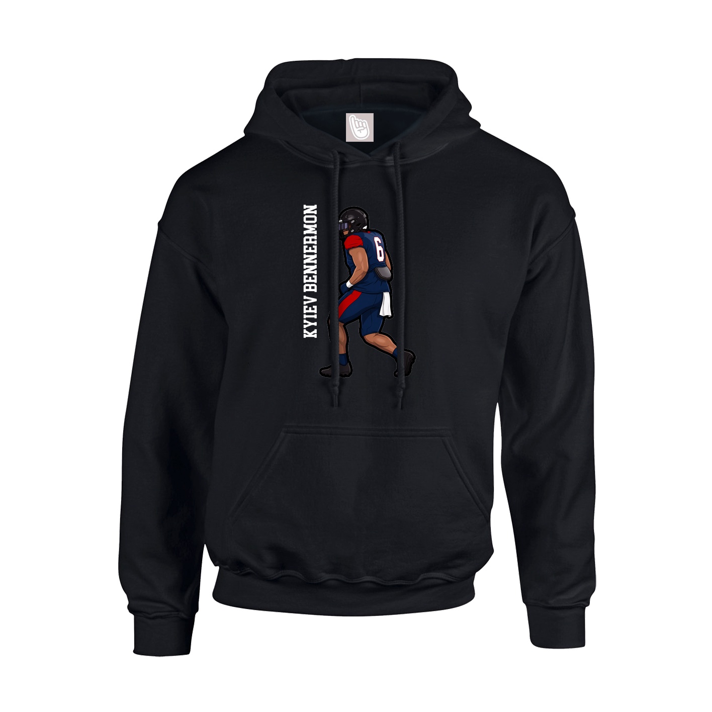 Hoodie — Name Vertical in Black